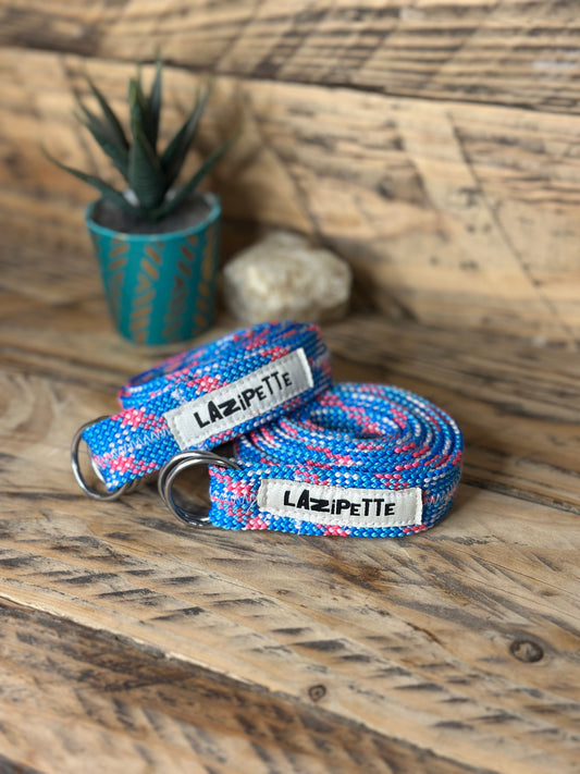 Ceinture bleu rose en corde d’escalade