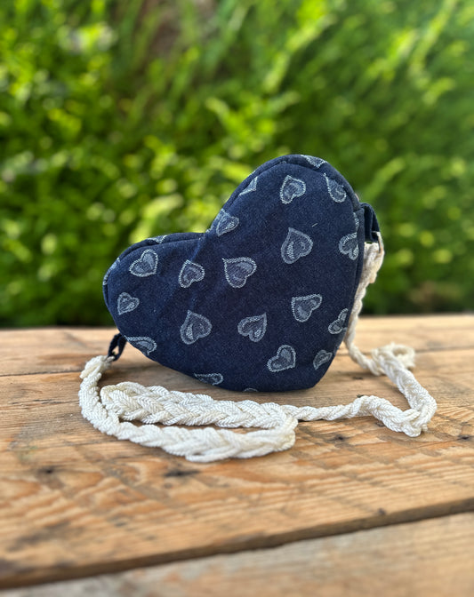 Sac à bandoulière molletonné cœur