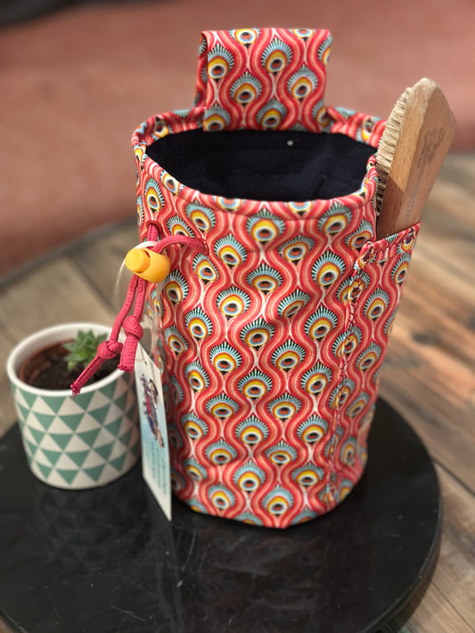 Sac à magnesie avec poche Paon - Fait main