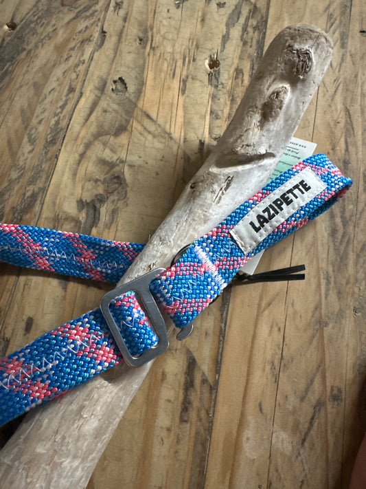 Ceinture bleu rose en corde d’escalade
