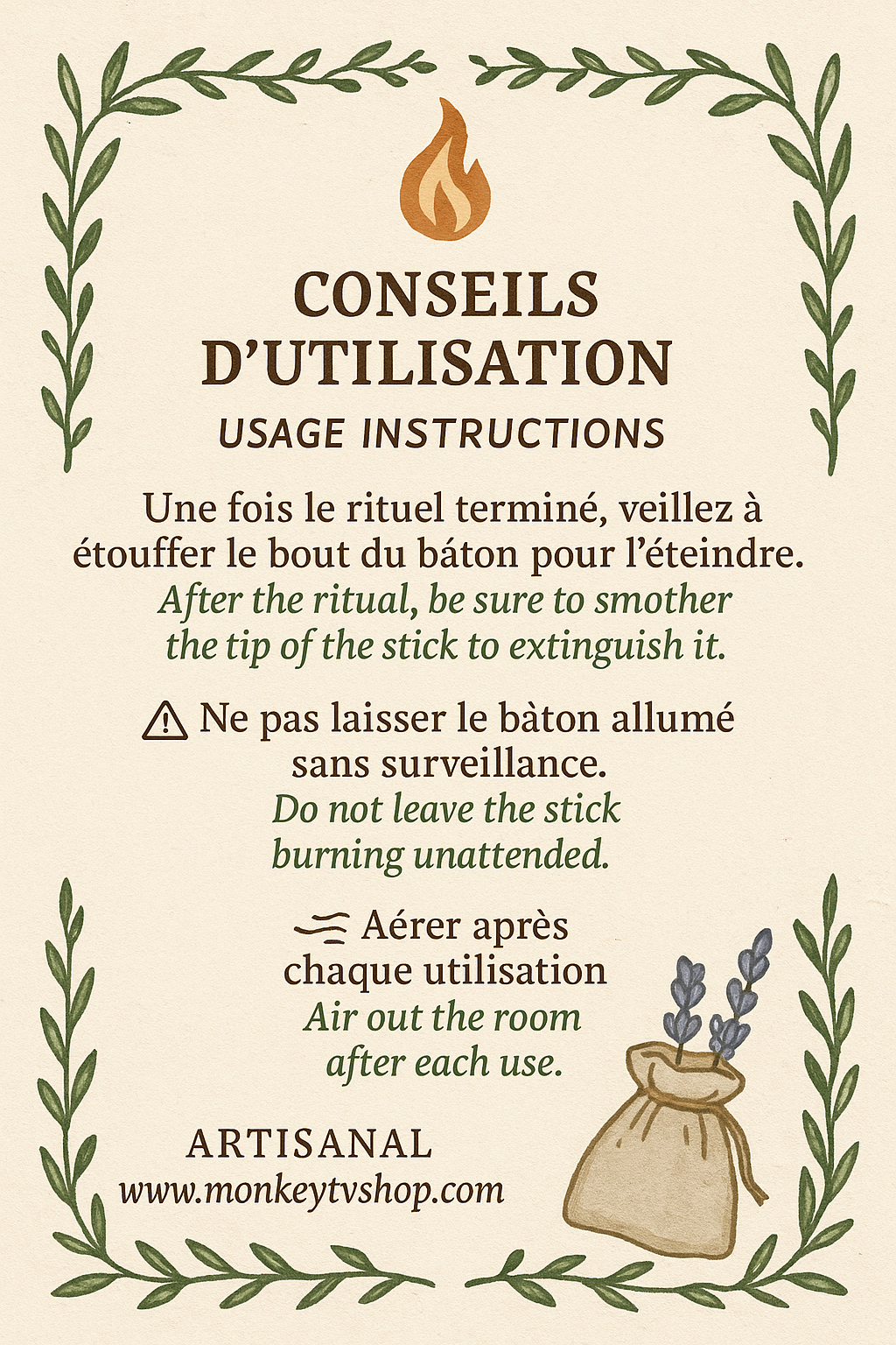 Infusion d’armoise et bâtonnets de fumigation